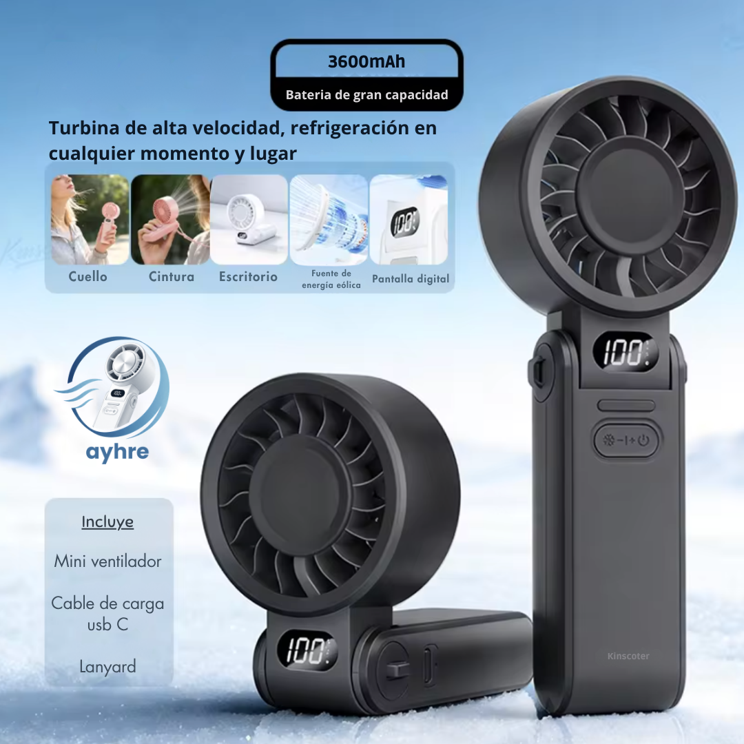 Ventilador de mano portátil con refrigeración por hielo